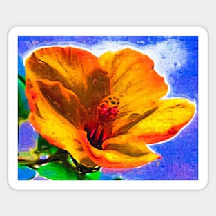 Orange Hibiscus Sticker